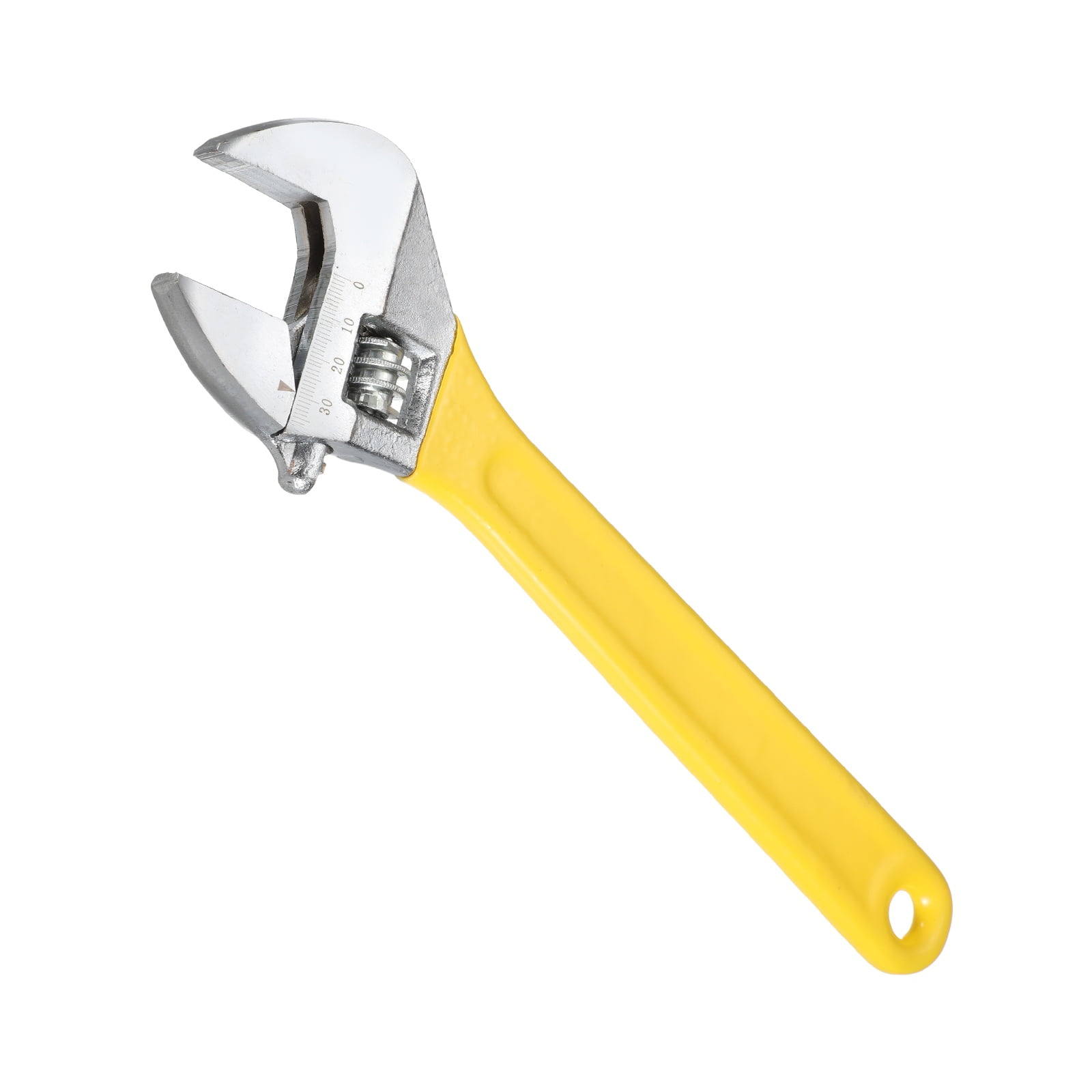 Uxcell Adjustable Wrench 12" High Carbon Steel Industrial Wide Jaw Wrench Adjustable Repairs Spanner Tool with Graduated Scale for Home Garage Workshop Plumbing, Yellow