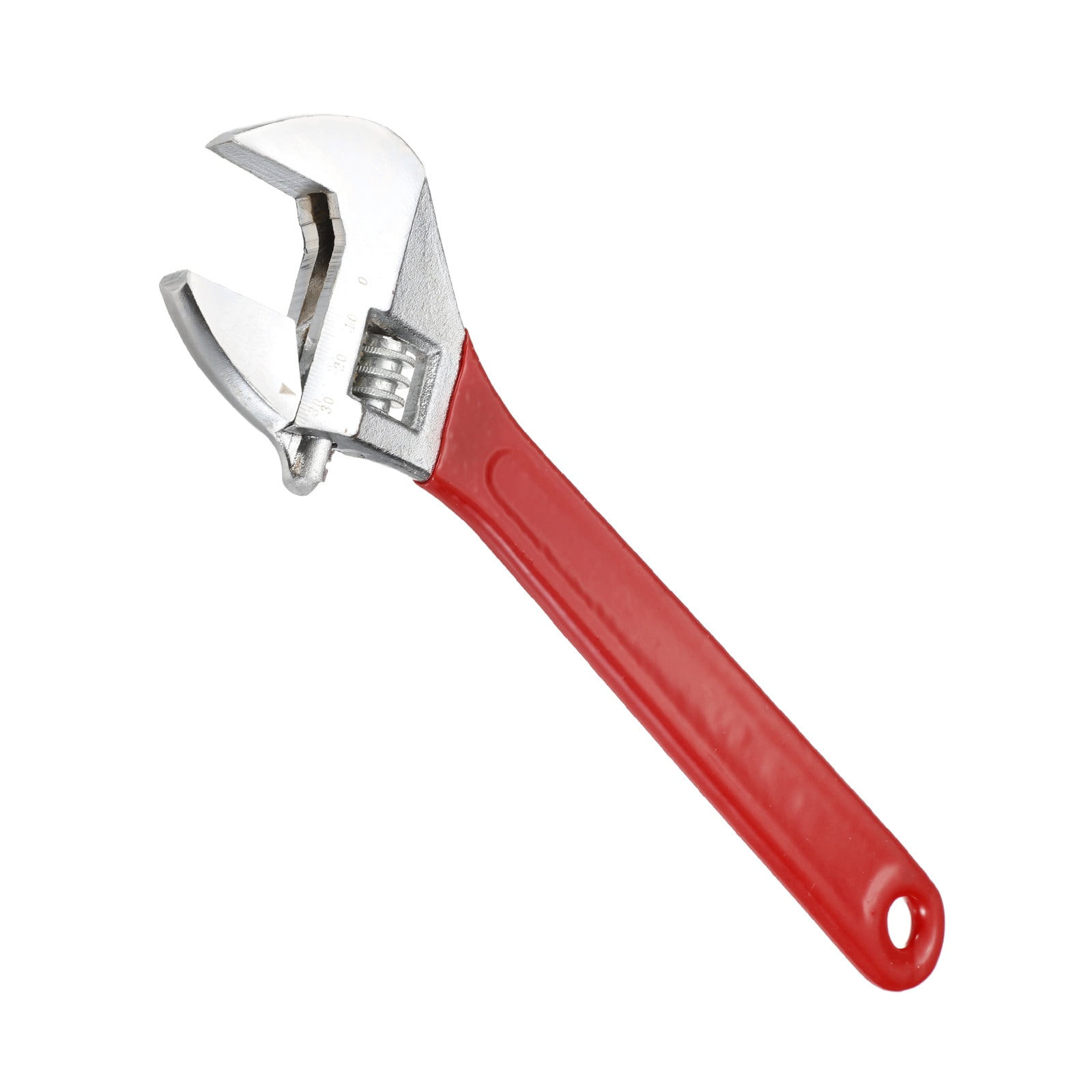 Uxcell Adjustable Wrench 12" High Carbon Steel Industrial Wide Jaw Wrench Adjustable Repairs Spanner Tool with Graduated Scale for Home Garage Workshop Plumbing, Red
