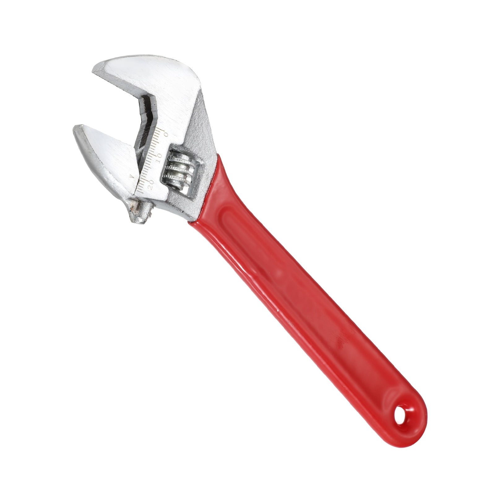 Uxcell Adjustable Wrench 8" High Carbon Steel Industrial Wide Jaw Wrench Adjustable Repairs Spanner Tool with Graduated Scale for Home Garage Workshop Plumbing, Red