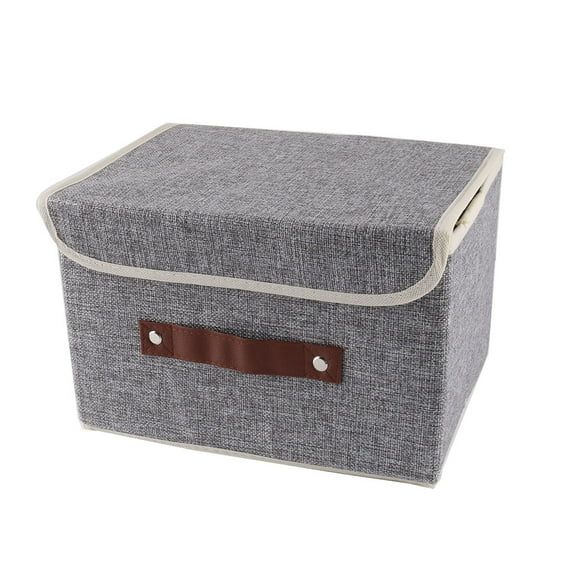 Uxcell Adult Towel Socks Book Paper Holder Cotton Linen Storage Box, Gray