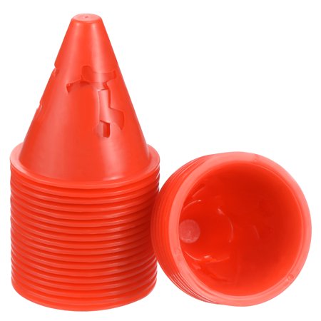 Uxcell Agility Cones Sports Cones Training Marker with Exercise Holes, Red 50 Pack