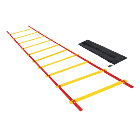 Uxcell Agility Ladder 10 Rung 5m/16ft with Carry Bag Speed Training, Red Yellow