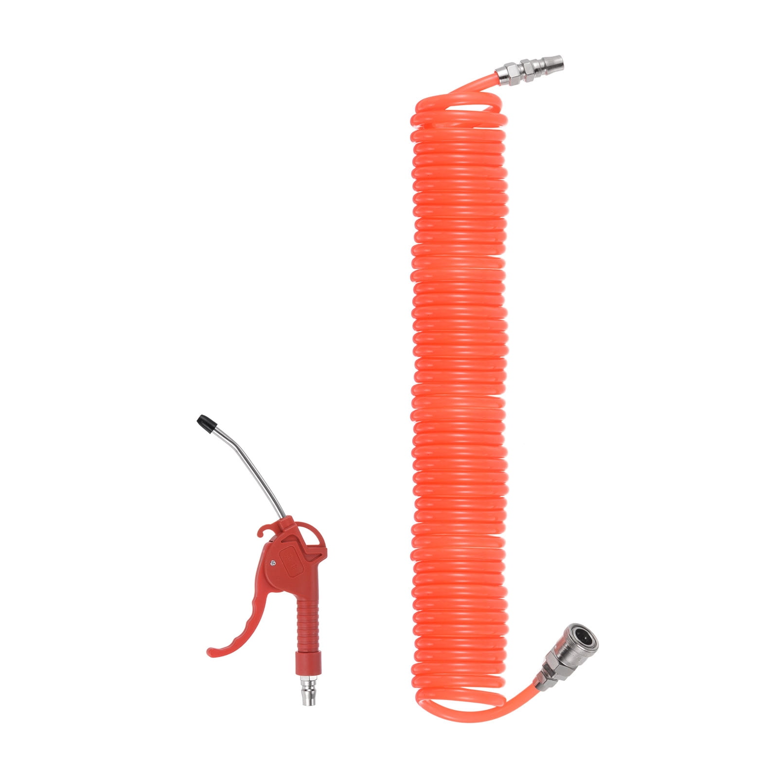 Uxcell Air Blow Gun High Pressure Dust Blower Gun with 4 Inch Long Angled Nozzle 15m Pu Air Hose, Red