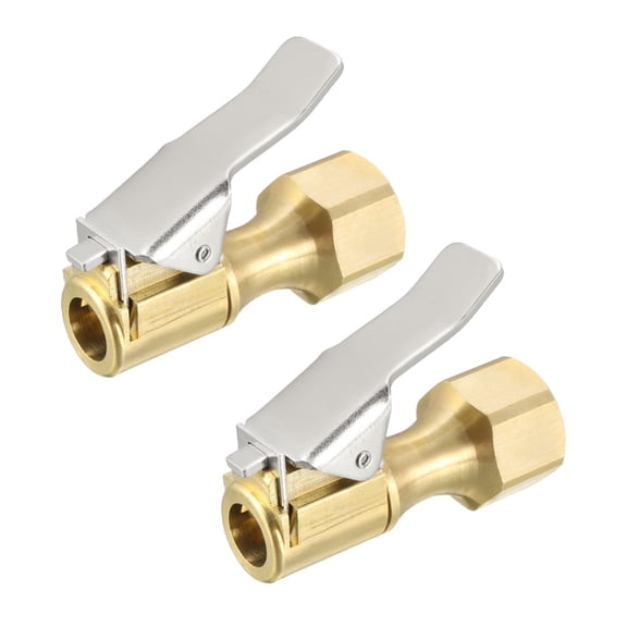 Uxcell Air Chuck , 1/4" NPT Open Flow Straight Lock On Tire Chuck with Clip 2 Pack