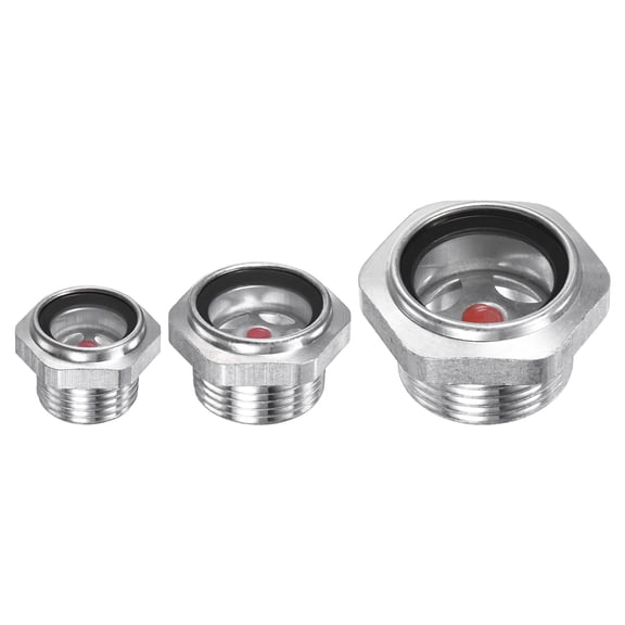 Uxcell Air Compressor Oil Sight Glass 1/2" 3/4" 1" NPT Toughened Glass for Air Compressor