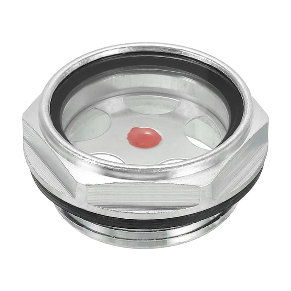 Uxcell Air Compressor Oil Sight Glass, 1 Pack G 1-1/4" Aluminum Oil Liquid Level Gauge