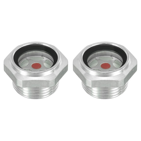 Uxcell Air Compressor Oil Sight Glass, 2 Pack 3/4" NPT Aluminum Oil Liquid Level Gauge