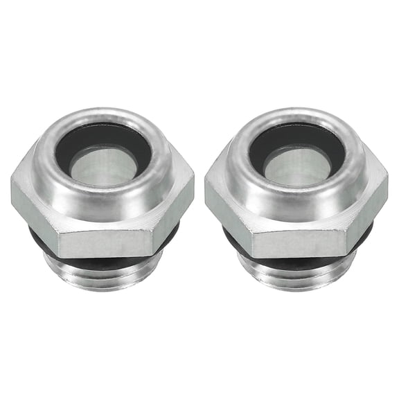 Uxcell Air Compressor Oil Sight Glass, 2 Pack G 1/4" Aluminum Oil Liquid Level Gauge