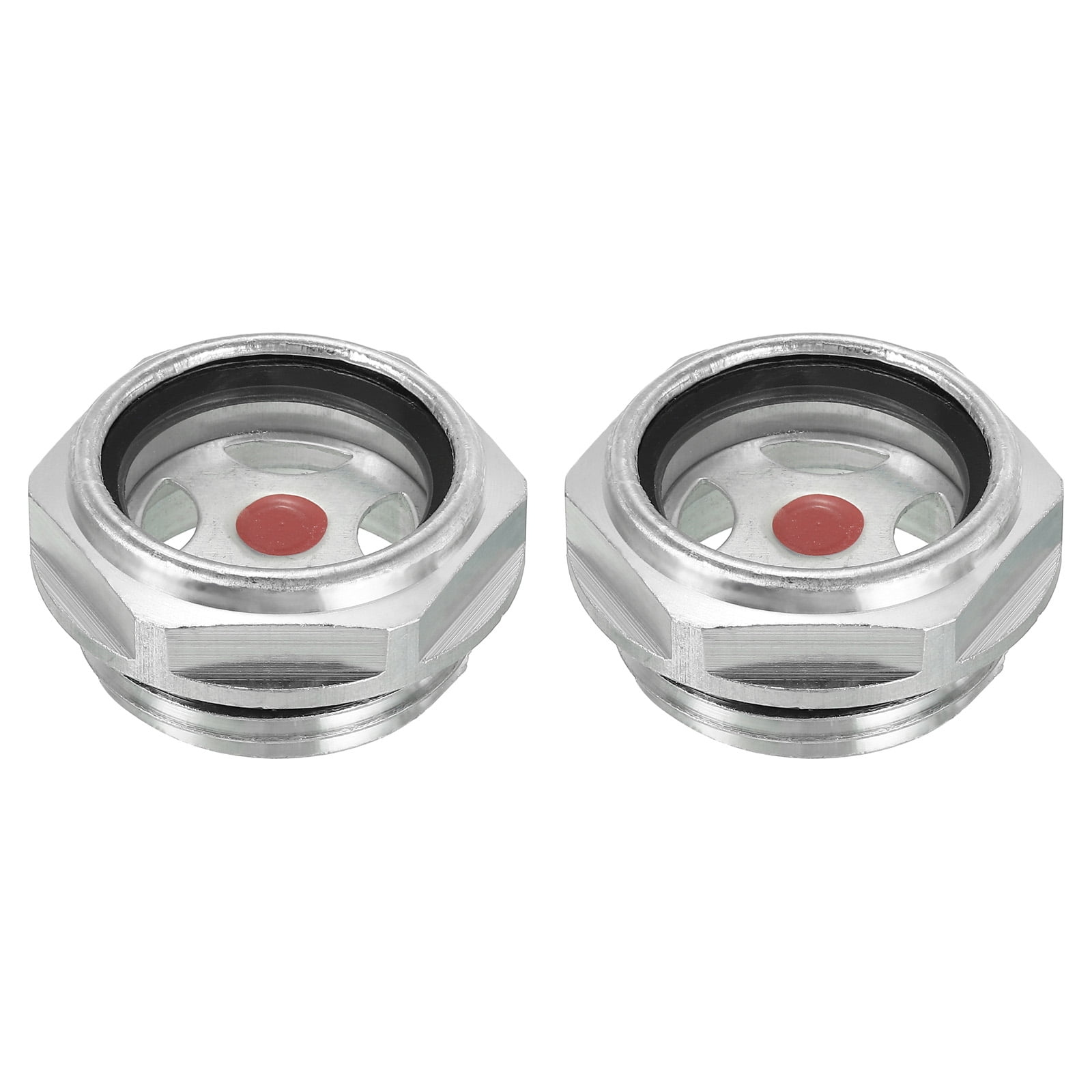 Uxcell Air Compressor Oil Sight Glass, 2 Pack G 1" Aluminum Oil Liquid