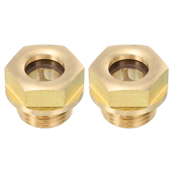 Uxcell Air Compressor Oil Sight Glass, 2 Pack M16*1.5 Brass Oil Liquid Level Gauge