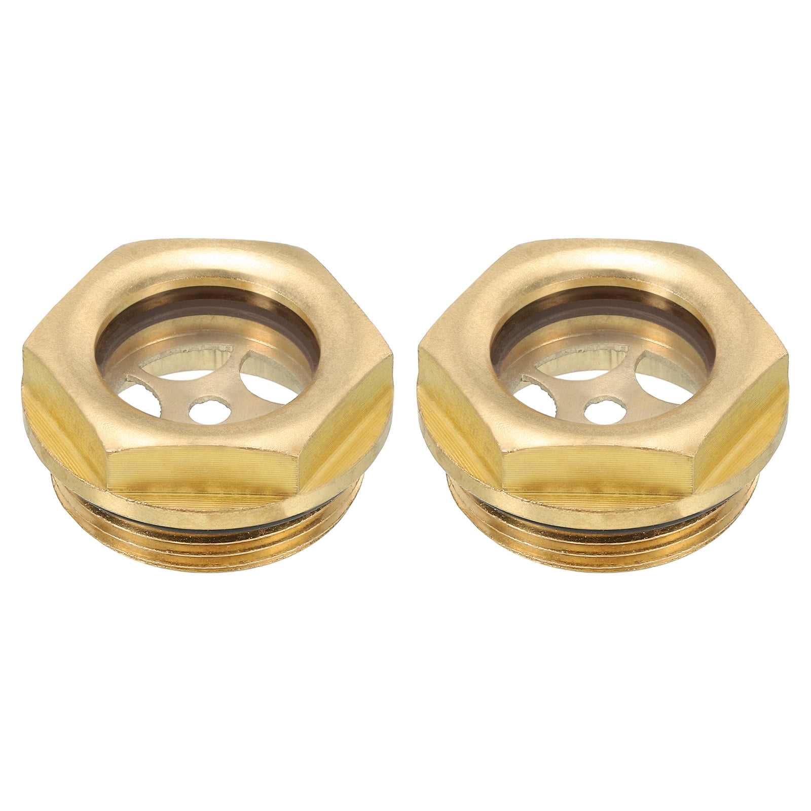 Uxcell Air Compressor Oil Sight Glass, 2 Pack M30*1.5 Brass Oil Liquid