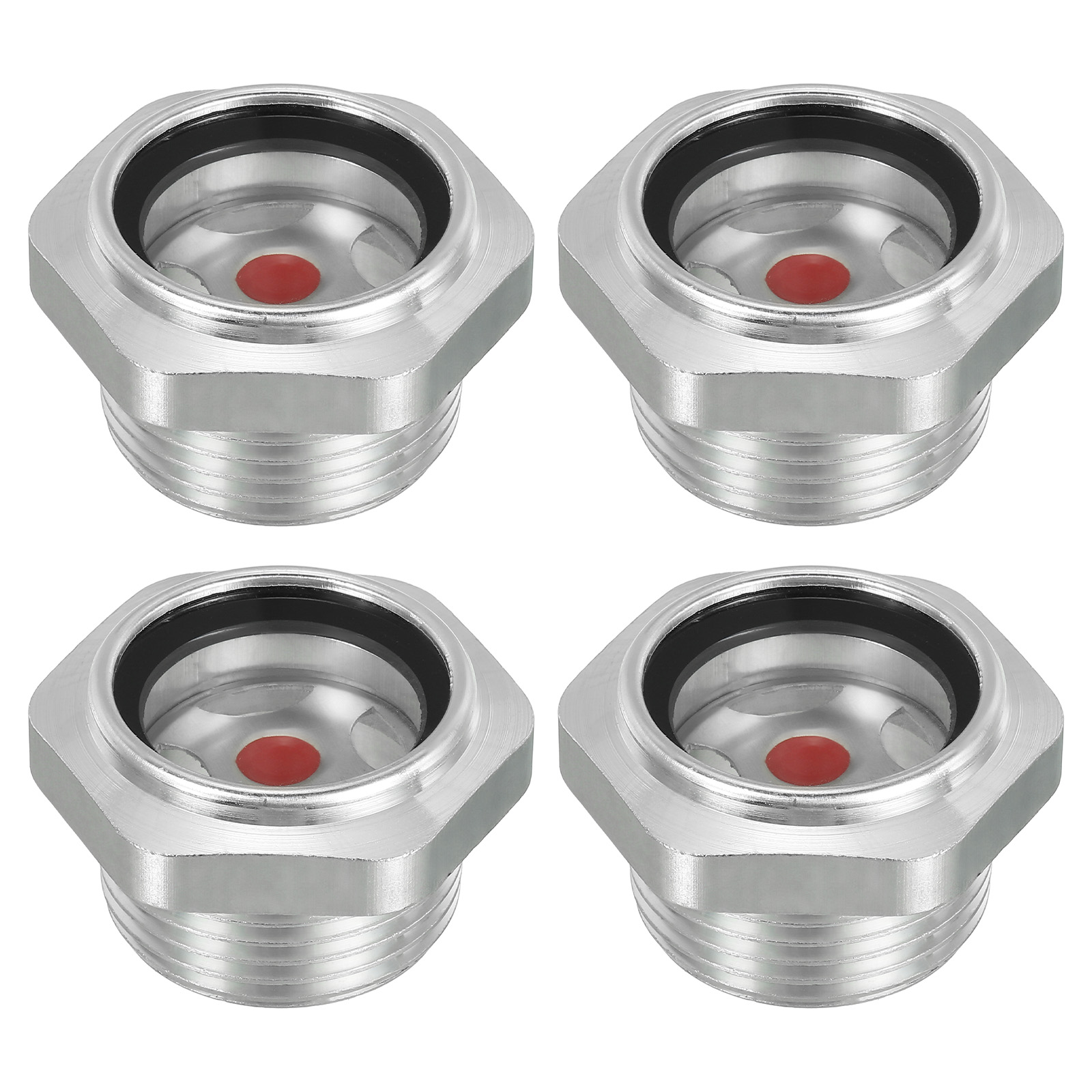 Uxcell Air Compressor Oil Sight Glass, 4 Pack 1" NPT Aluminum Oil