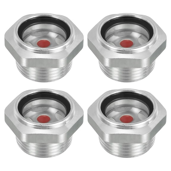 Uxcell Air Compressor Oil Sight Glass, 4 Pack 1" NPT Aluminum Oil Liquid Level Gauge