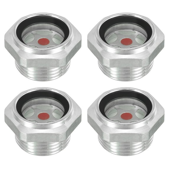 Uxcell Air Compressor Oil Sight Glass, 4 Pack 3/4" NPT Aluminum Oil Liquid Level Gauge