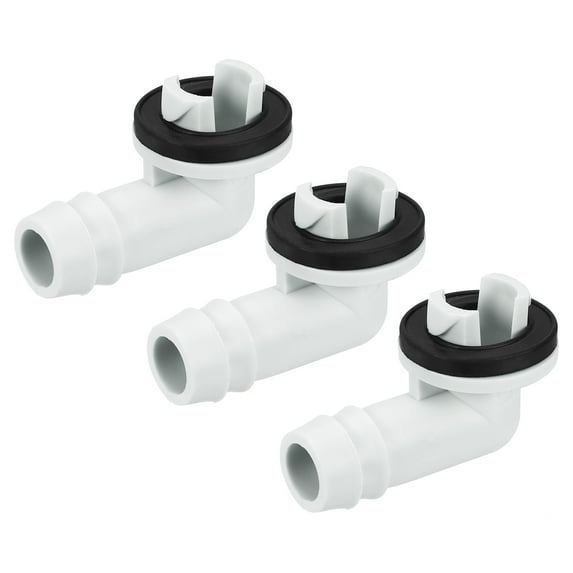 Uxcell Air Conditioner Drain Hose Connector 15mm Tube Elbow Fitting Replacement Part Accessories, Beige 3 Pack