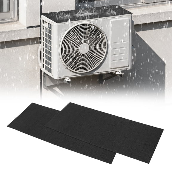 Uxcell Air Conditioner Drip Cushion 39" x 16" x 5/32", 2Pcs Self-Adhesive AC Rain Cover Air Conditioner Top Pad for Reducing Dropping Noise Window AC Units, Black
