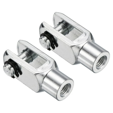 Uxcell Air Cylinder Rod Clevis End M10x1.25 Female Thread Y Connector, Silver 2 Pack