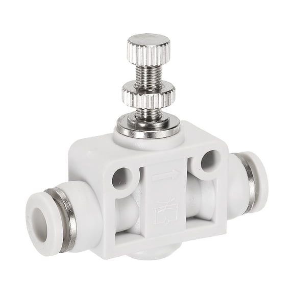 Uxcell Air Flow Control Valve 1/4 In-Line Push to Connect Air Line Fitting White