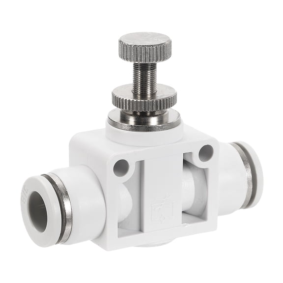 Uxcell Air Flow Control Valve 3/8 In-Line Push to Connect Air Line Fitting White