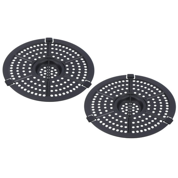 Uxcell Air Fryer Replacement Grill Pan 6.24 Inch NonStick Fry Pan Dishwasher Safe Black 2 Pack