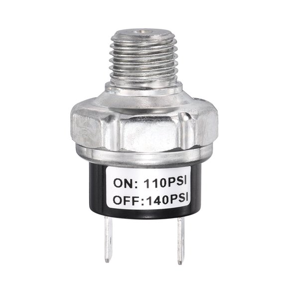 Uxcell Air Pressure Switch 110-140PSI Tank Mount Type 1/4NPT Thread 12V-48V DC Air Compressor Replacement Pressure Switch for Compressor Train Horn Tank