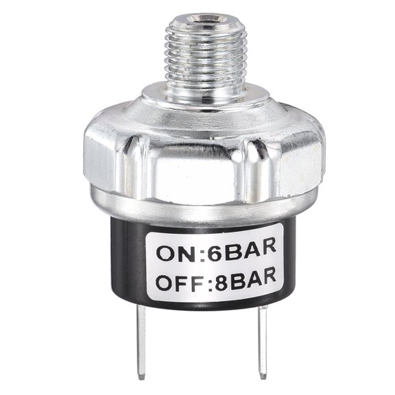 Uxcell Air Pressure Switch 6-8BAR Tank Mount Type 1/8NPT Thread 12V-48V DC Air Compressor Replacement Pressure Switch for Compressor Train Horn Tank