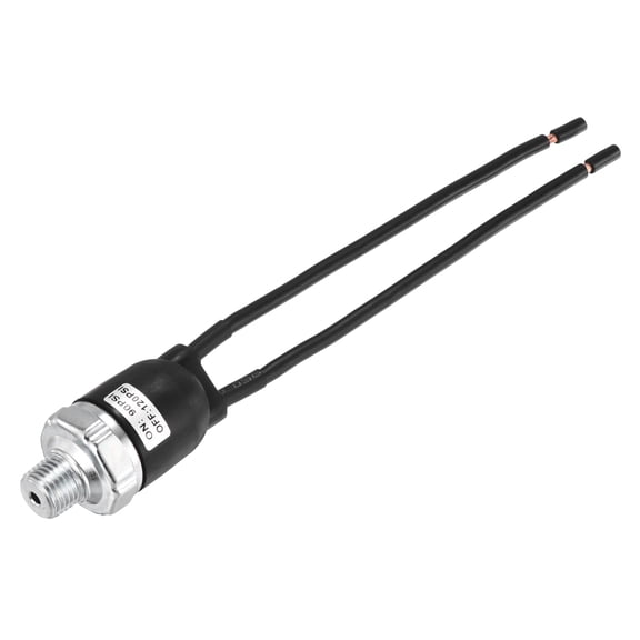 Uxcell Air Pressure Switch 90-120PSI Tank Mount Type 1/4NPT Thread 12V-48V DC Air Compressor Replacement Pressure Switch with Black Wire for Compressor Train Horn Tank