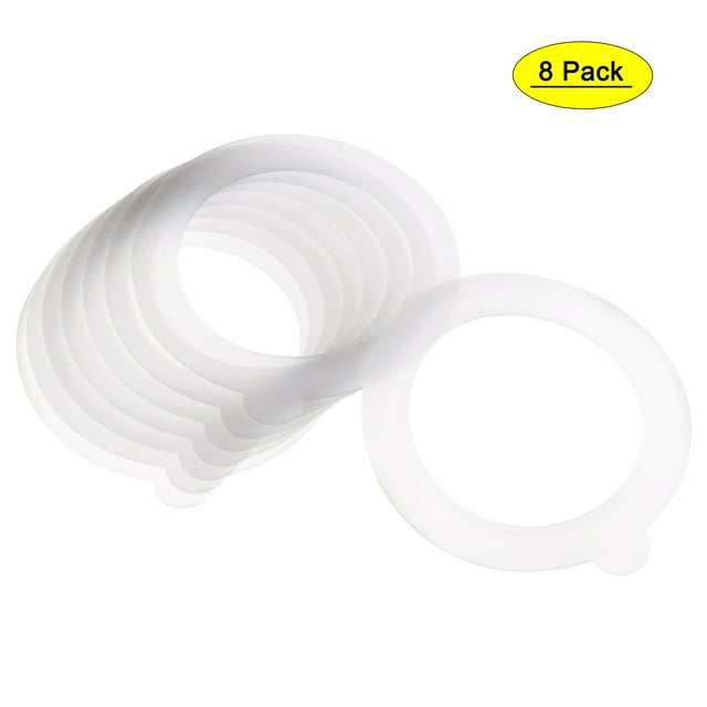 Uxcell Airtight Silicone Jar Gaskets Canning Sealing Rings Replacement 8 Pack White