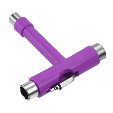YOKIVE All-in-One Skate Tool Kit - T-Shape Wrench With Screwdriver For Skateboards & Scooters (Purple)