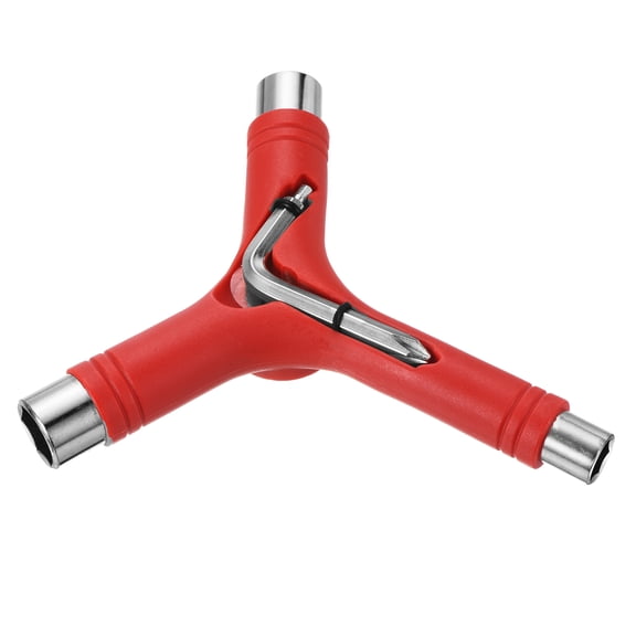 Uxcell All-In-One Skate Tool Multi-Function Portable Skateboard Tool Y Tool, Red