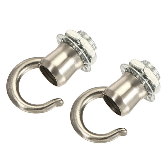Uxcell Alloy Ceiling Hook 0.87" x 1.1" for Ceiling Pendant Light Plate Nickel 2 Pack