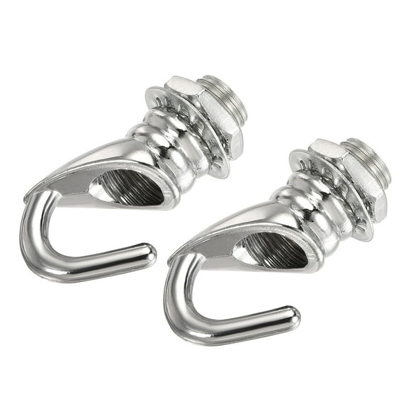 Uxcell Alloy Ceiling Hook 0.91" x 1.22" for Ceiling Pendant Light Plate Chrome 2 Pack