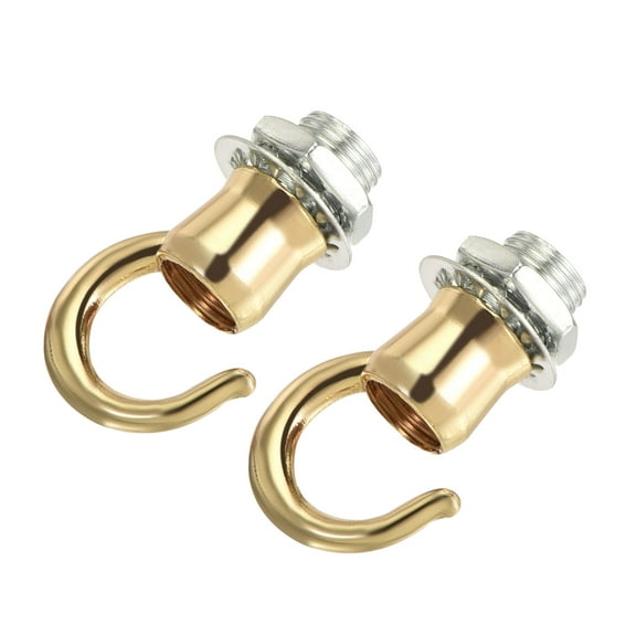 Uxcell Alloy Ceiling Hook 22mmx28mm for Ceiling Light Plate Champagne Gold 2 Pack