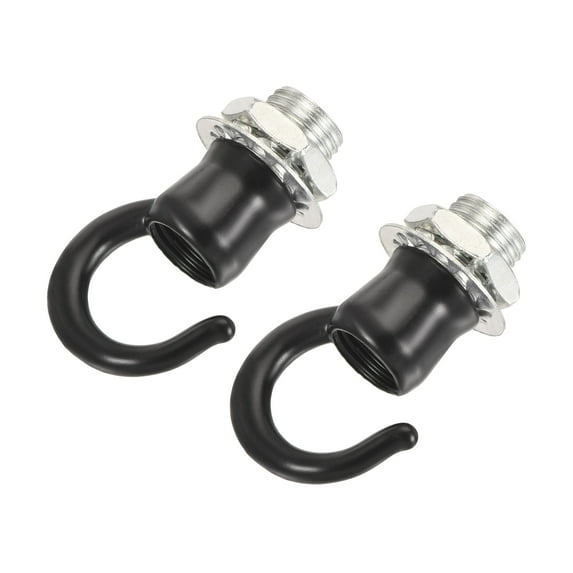 Uxcell Alloy Ceiling Hook 22mmx28mm for Ceiling Pendant Light Plate Black 2 Pack