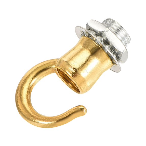 Uxcell Alloy Ceiling Hook 22mmx28mm for Ceiling Pendant Light Plate Electrophoretic Gold