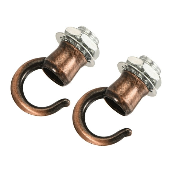 Uxcell Alloy Ceiling Hook 22mmx28mm for Ceiling Pendant Light Plate Red Bronze 2 Pack