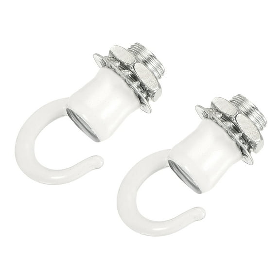 Uxcell Alloy Ceiling Hook 22mmx28mm for Ceiling Pendant Light Plate White 2 Pack