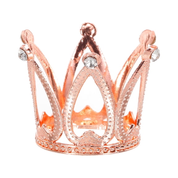 Uxcell Alloy Crystal Ball Display Holder Egg Stand Less diamonds Rose Gold Light Luxury Crown shape For Home 2PCS