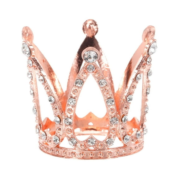 Uxcell Alloy Crystal Ball Display Holder Egg Stand Multiple diamonds Rose Gold Light Luxury Crown shape For Home 2PCS