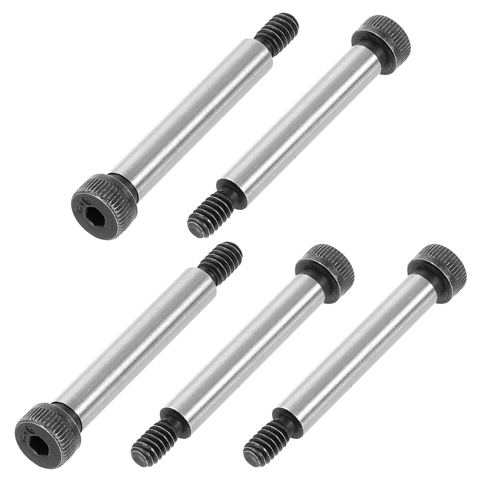 Uxcell Alloy Steel Shoulder Bolts – 1/2” Shoulder Length, 1/4” Shoulder Diameter, #10-24 Thread – 6-Pack – Hex Socket Head – Grade 12.9