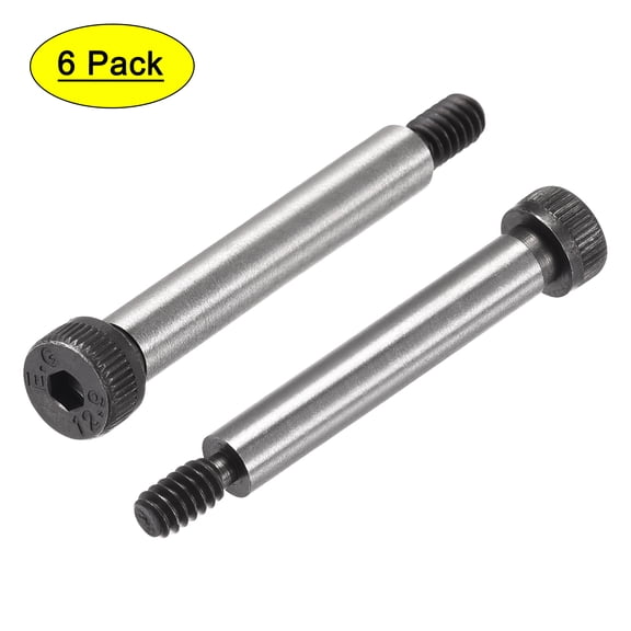 Uxcell Alloy Steel Socket Head Shoulder Bolts, 2"x1/4" Shoulder, #10-24 Thread, 6 Pack