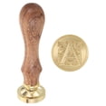 thumbnail image 1 of Uxcell Alphabet A Wax Seal Stamp Initial Letter Sealing Wax Stamp Classic Retro Removable Brass Head Wooden Handle, 1 of 7