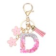 thumbnail image 1 of Uxcell Alphabet Initial Letter Keychain, Resin Cute Keychains with Tassel Butterfly Letter Pendant Charm D, 1 of 7