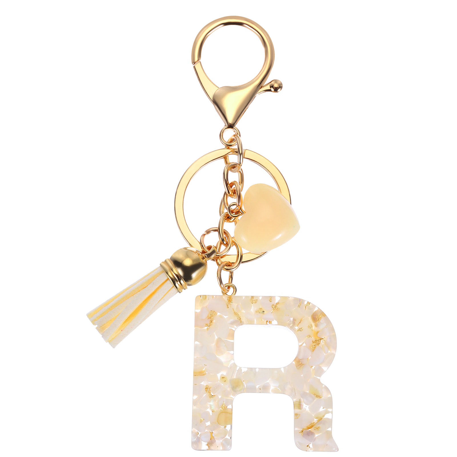 Uxcell Alphabet Initial Letter Keychain Resin Cute Keychains with ...