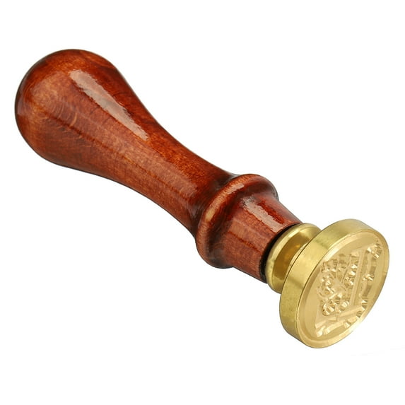 Uxcell Alphabet L Wooden Handle Removable Brass Head Classic Letter Wax Seal Stamp
