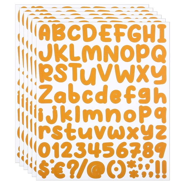 Orange Sticker Letters Uxcell Alphabet Letters Numbers Stickers, 6 Sheets Self Adhesive ...