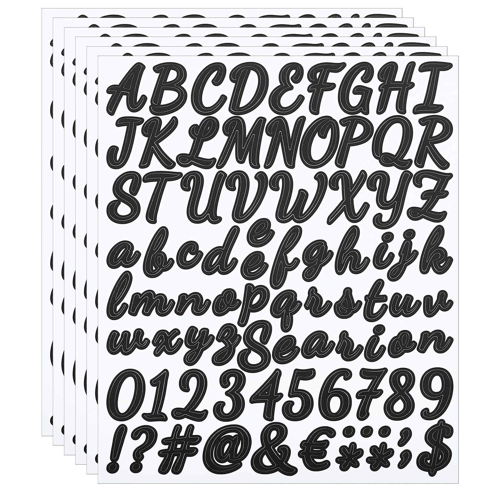 Uxcell Alphabet Letters Numbers Stickers, 6 Sheets Self Adhesive