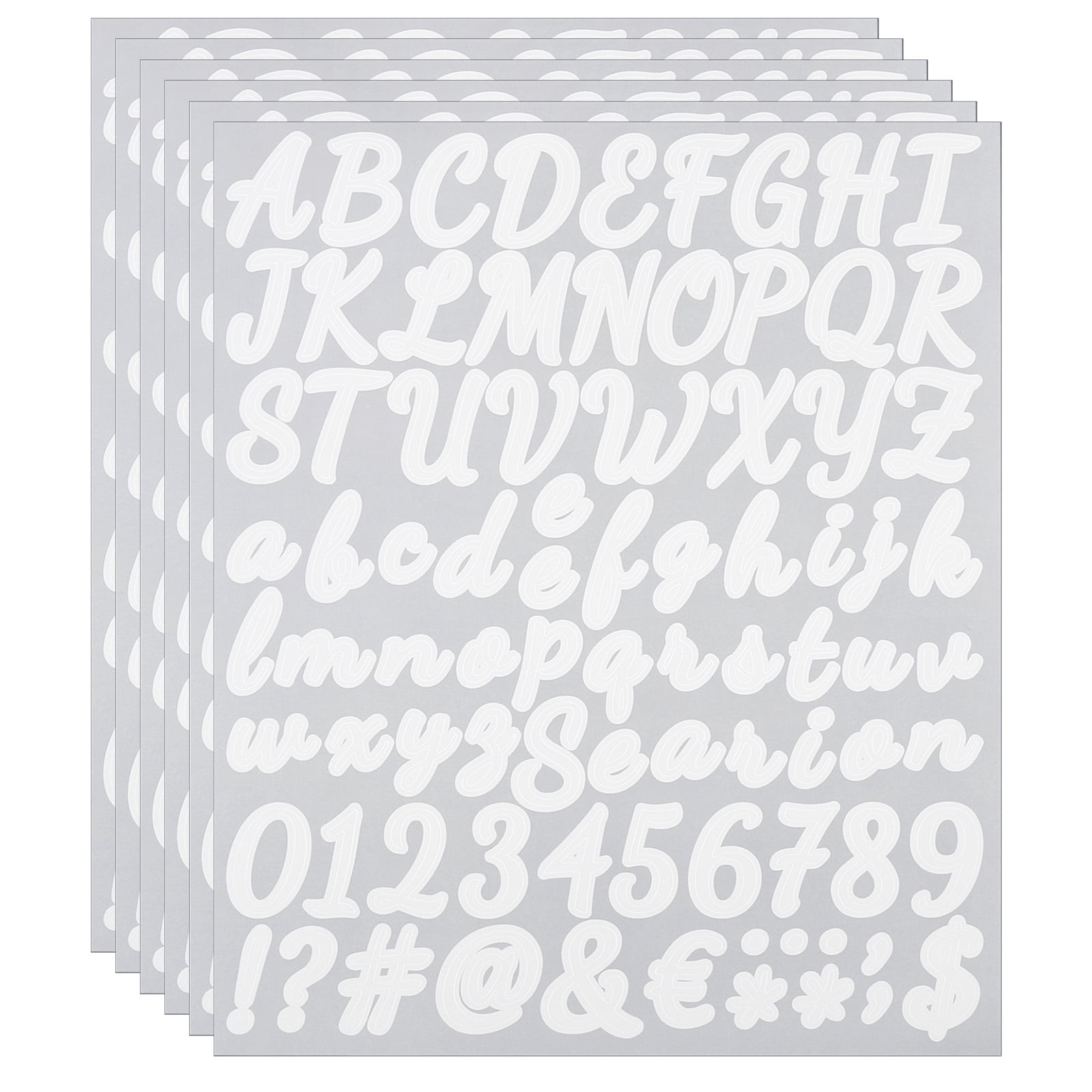 Uxcell Alphabet Letters Numbers Stickers, 6 Sheets Self Adhesive
