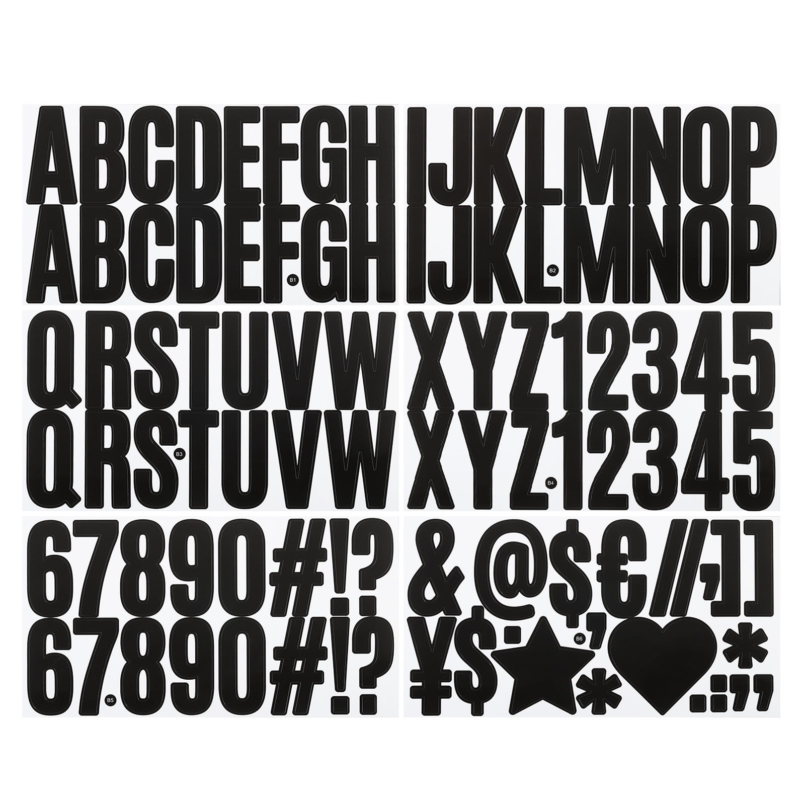 Uxcell Alphabet Letters Numbers Stickers, 6 Sheets Self Adhesive Large ...