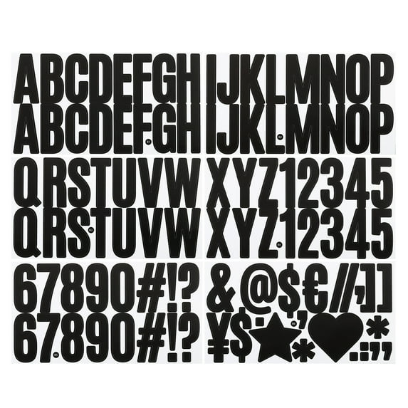 Uxcell Alphabet Letters Numbers Stickers, 6 Sheets Self Adhesive Large Decal Black